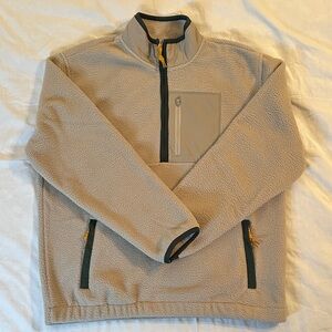 GAP Tan Fleece Half-Zip Shirt with Green Trim